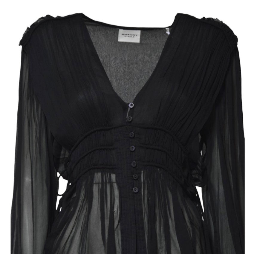 Isabel Marant Étoile Black Viscose Axeline Blouse