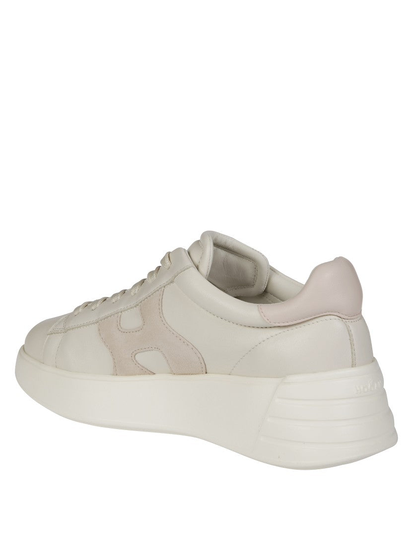 Hogan Leather Sneakers With Elevated Sole Design