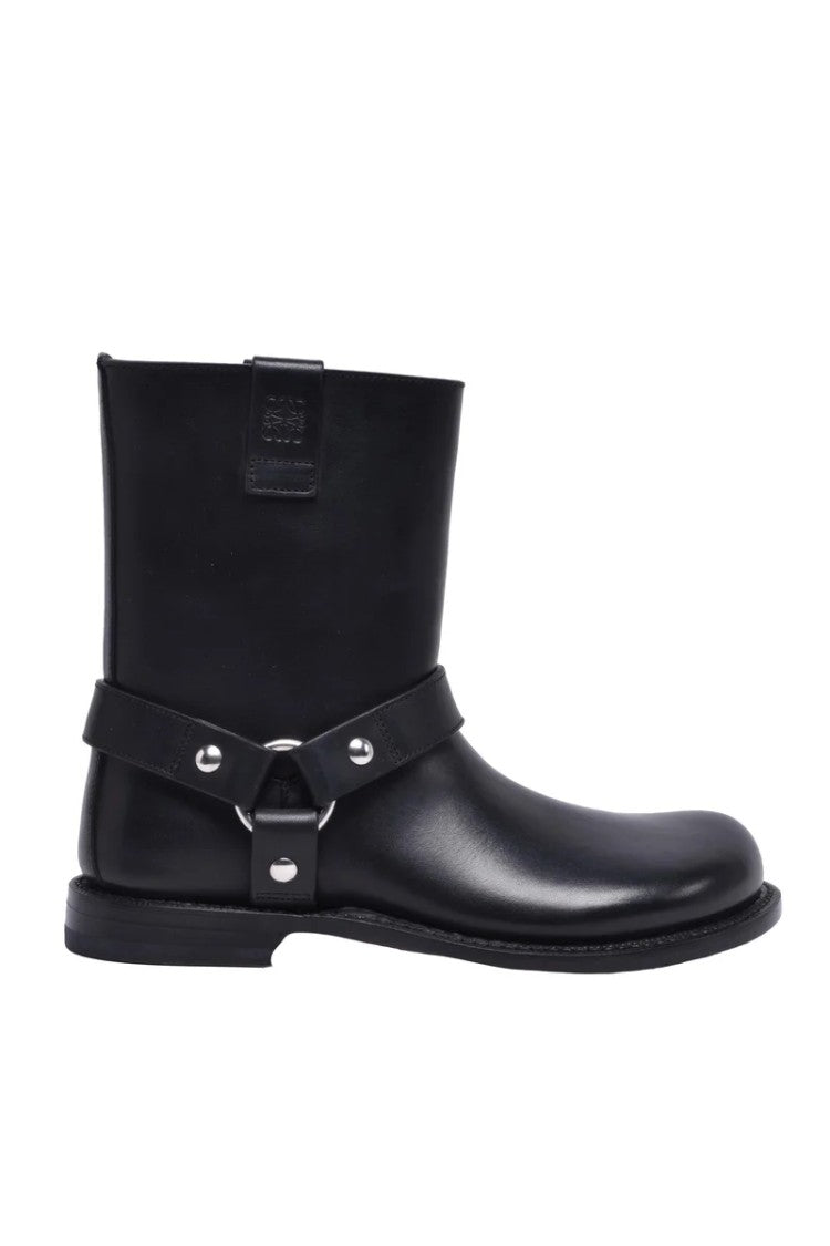 Loewe Biker Leather Ankle Boot - Black