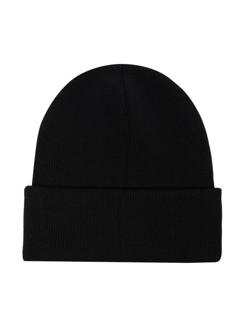 Dsquared2 Ribbed Knit Wool Folded Logo Hat