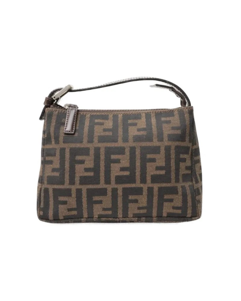 Fendi Brown Mini Ff Logomania Clutch