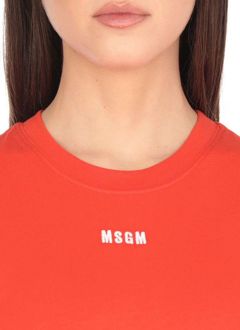 Msgm Orange Cotton Dress