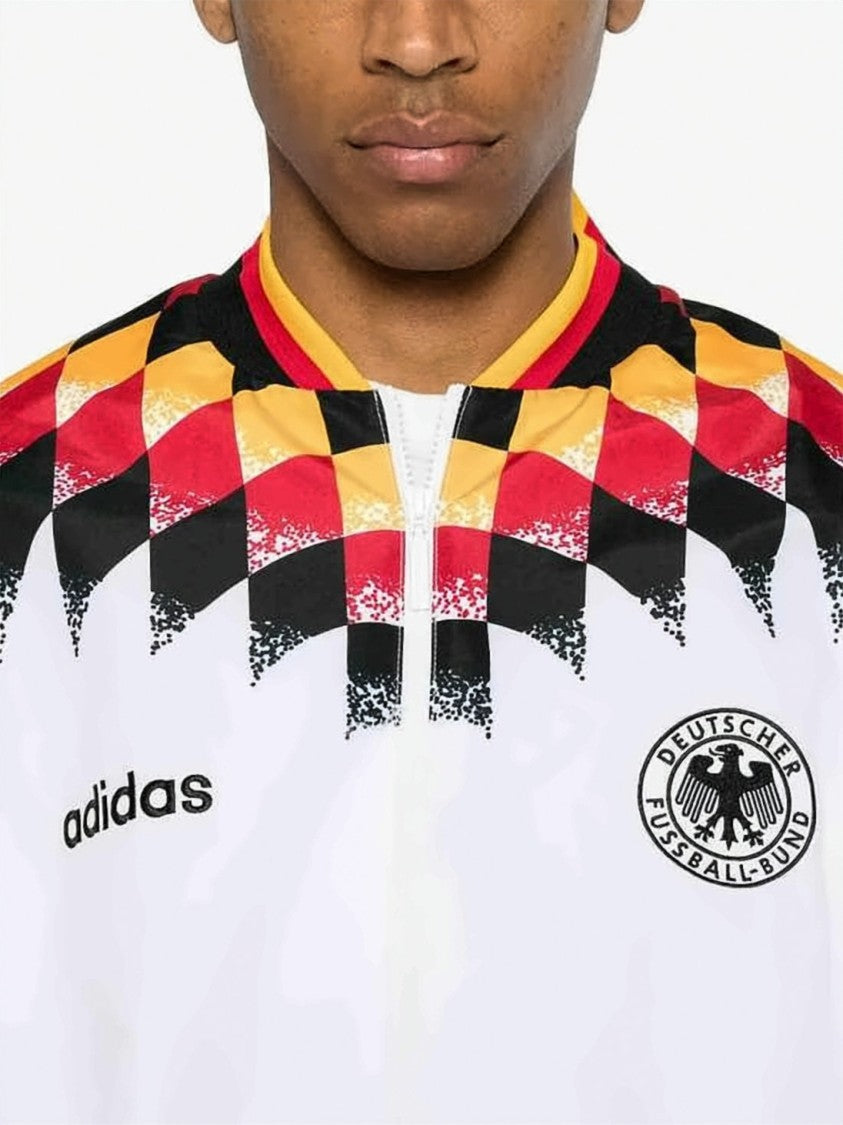 Adidas Geometric Pattern Zip-Up Jacket With Ribbed Collar