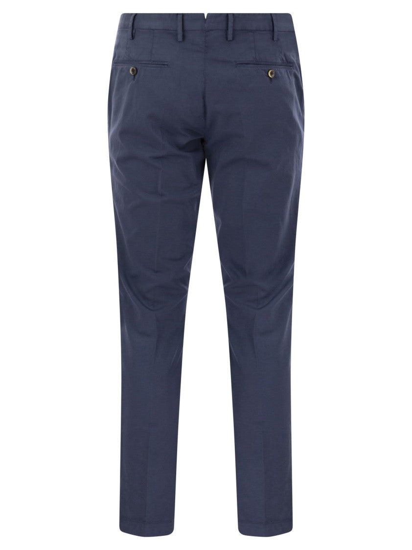 Pt Torino Skinny Trousers In Cotton And Silk