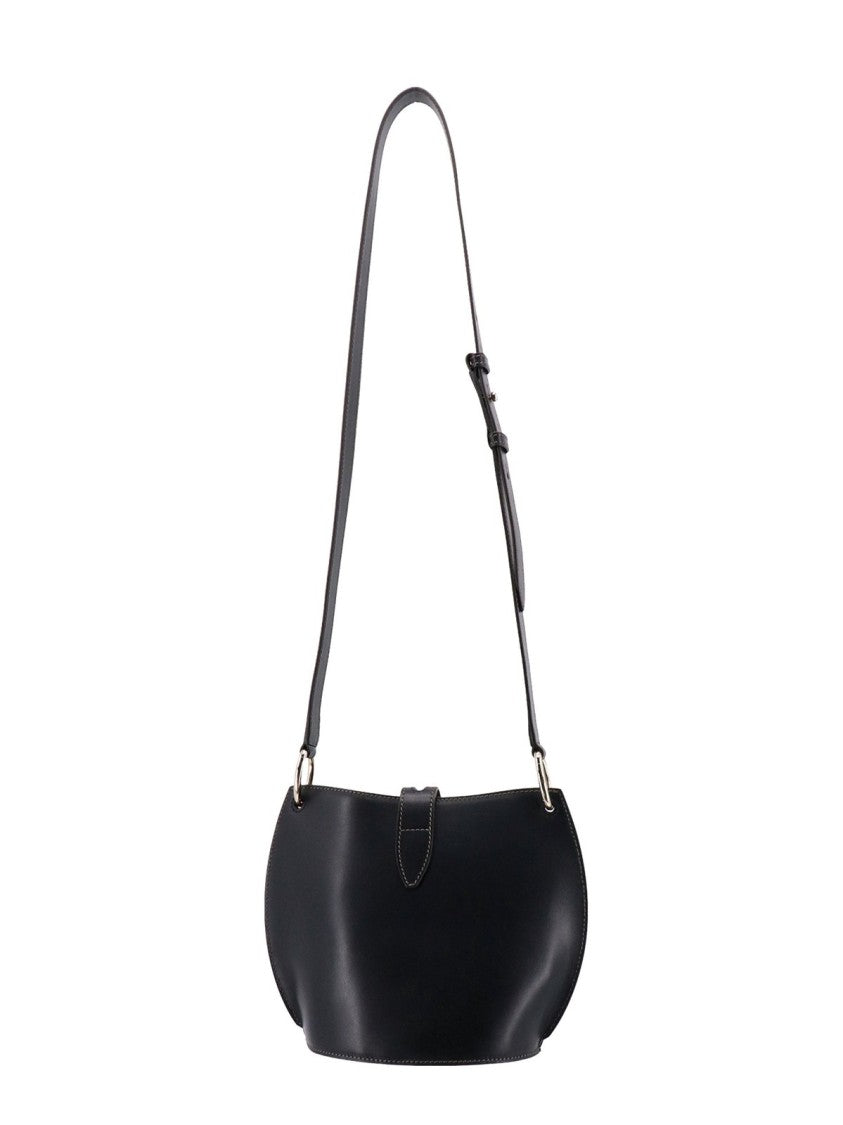 Furla Rounded Silhouette Black Leather Bag