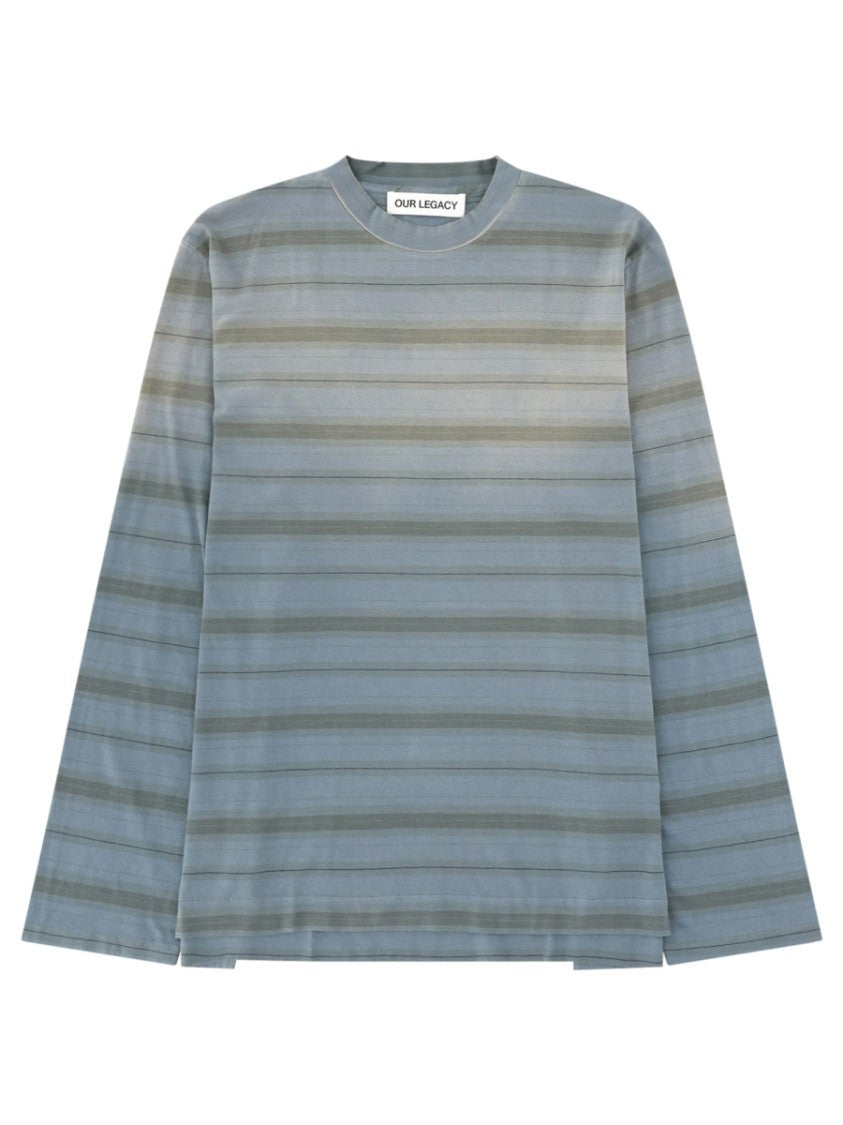 Our Legacy Muted Striped Cotton Boxy T-Shirt