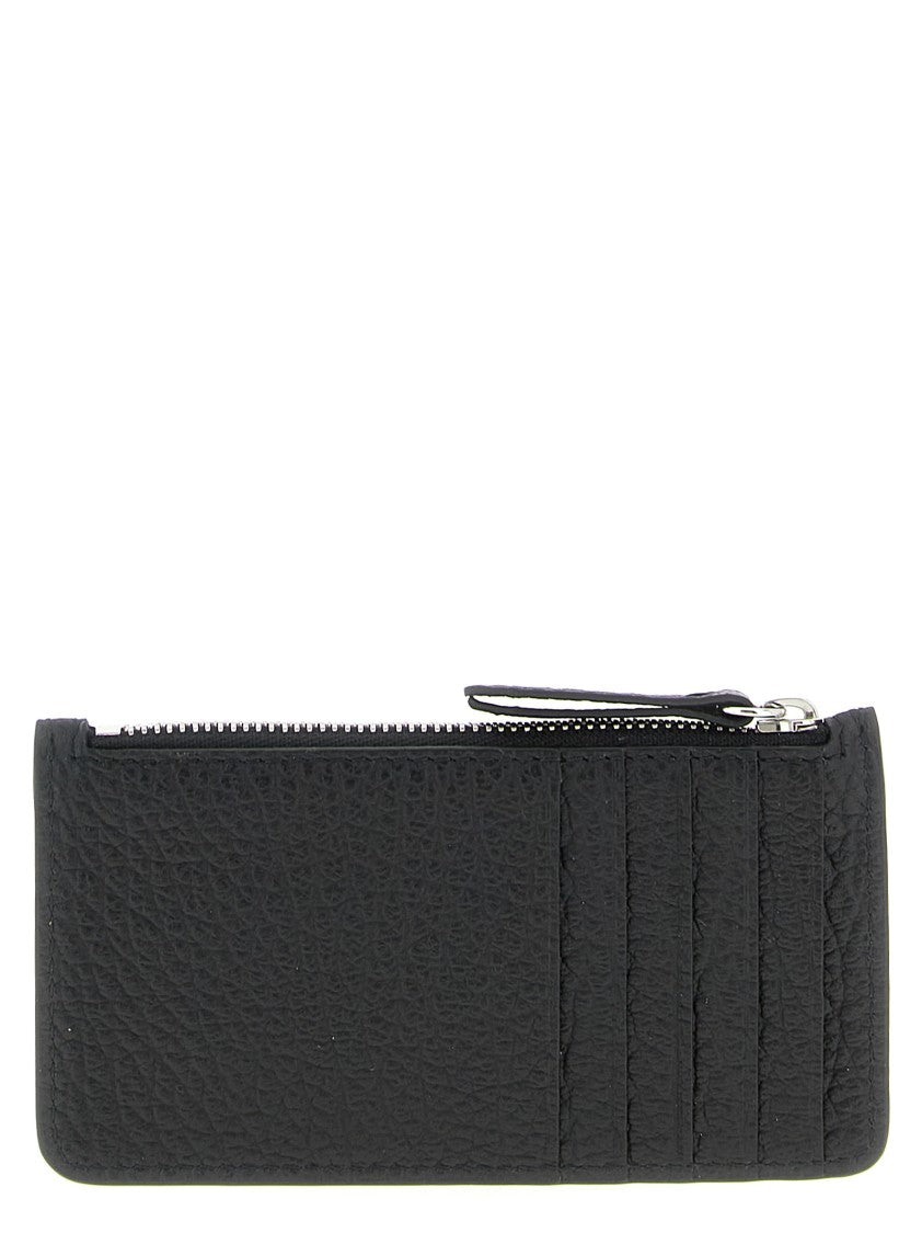 Maison Margiela Textured Tumbled Leather Zipped Cardholder