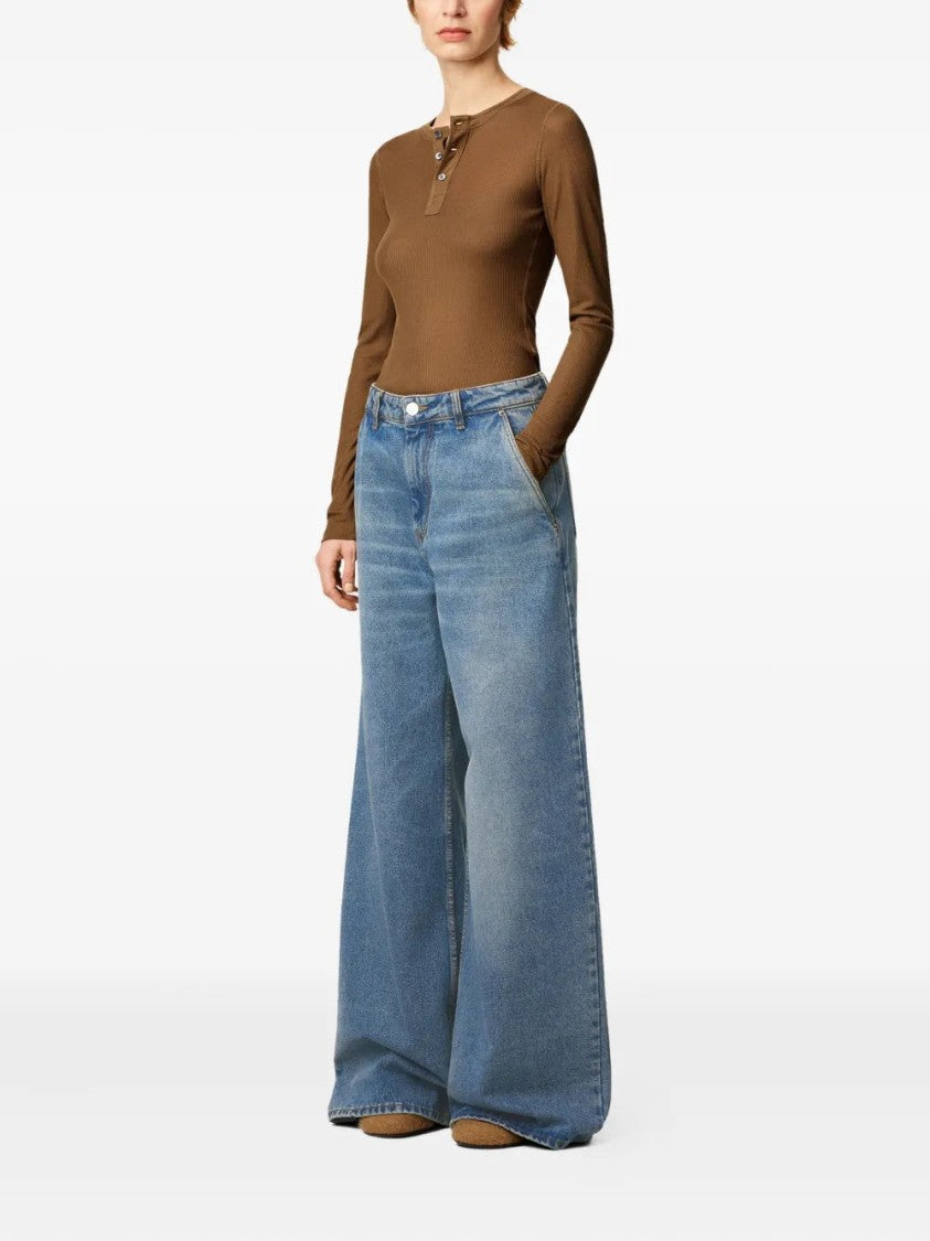 Ami Cotton Super Wide-Leg Jeans