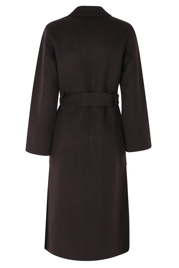 Ivy & Oak Brown Classic Lapel Long Wool Coat