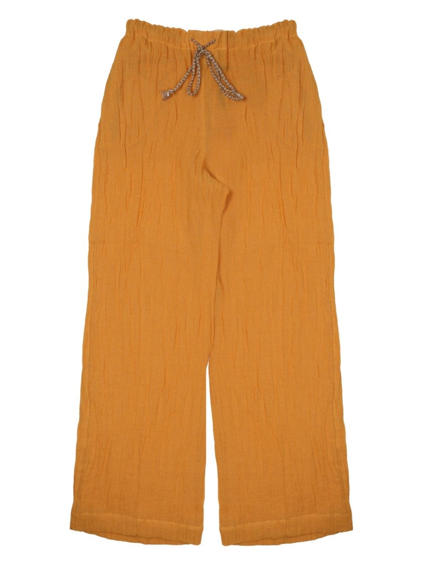 120% Lino Wide-Leg Cotton-Lined Linen Pants