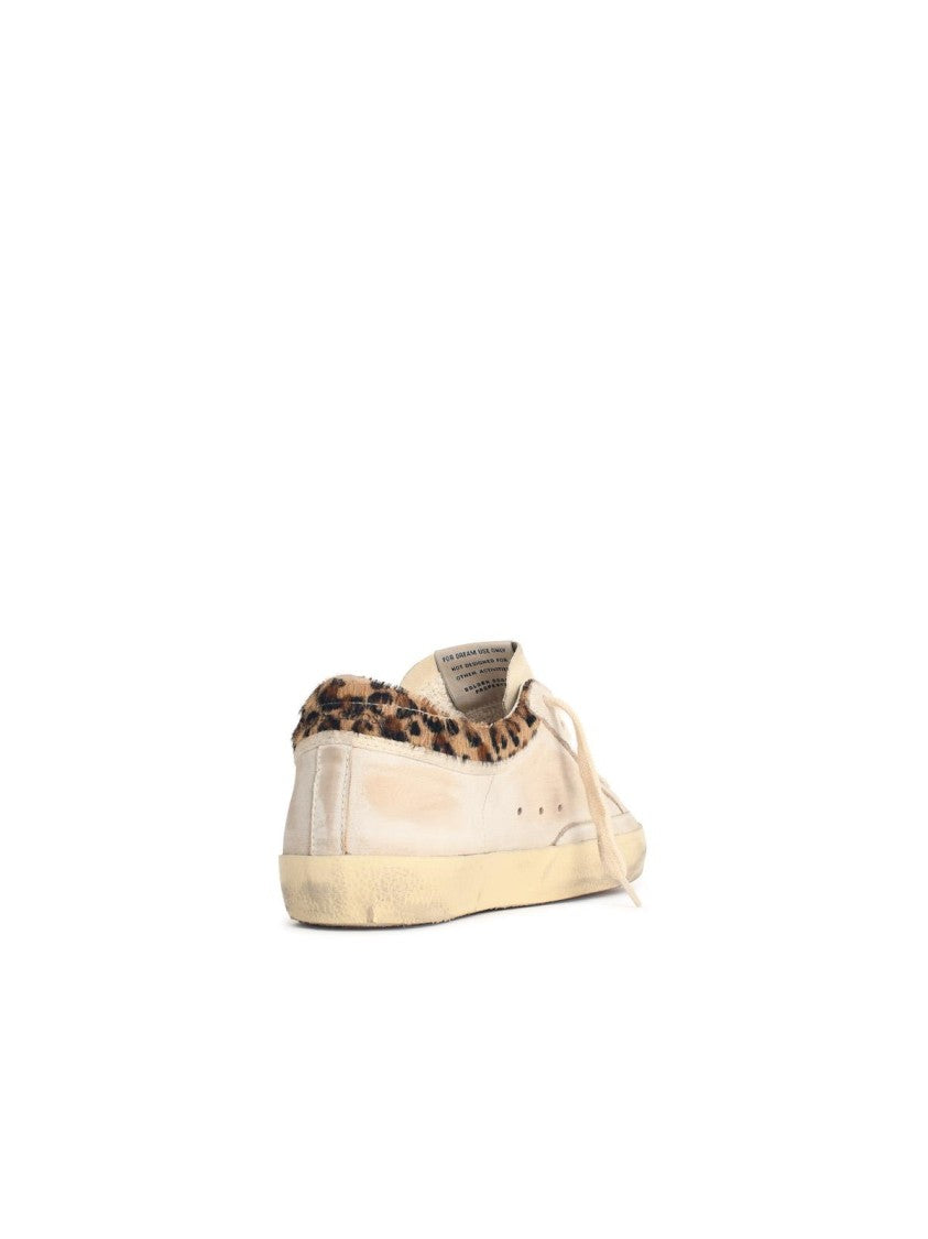 Golden Goose 'Super-Star' White And Beige Leather Sneakers