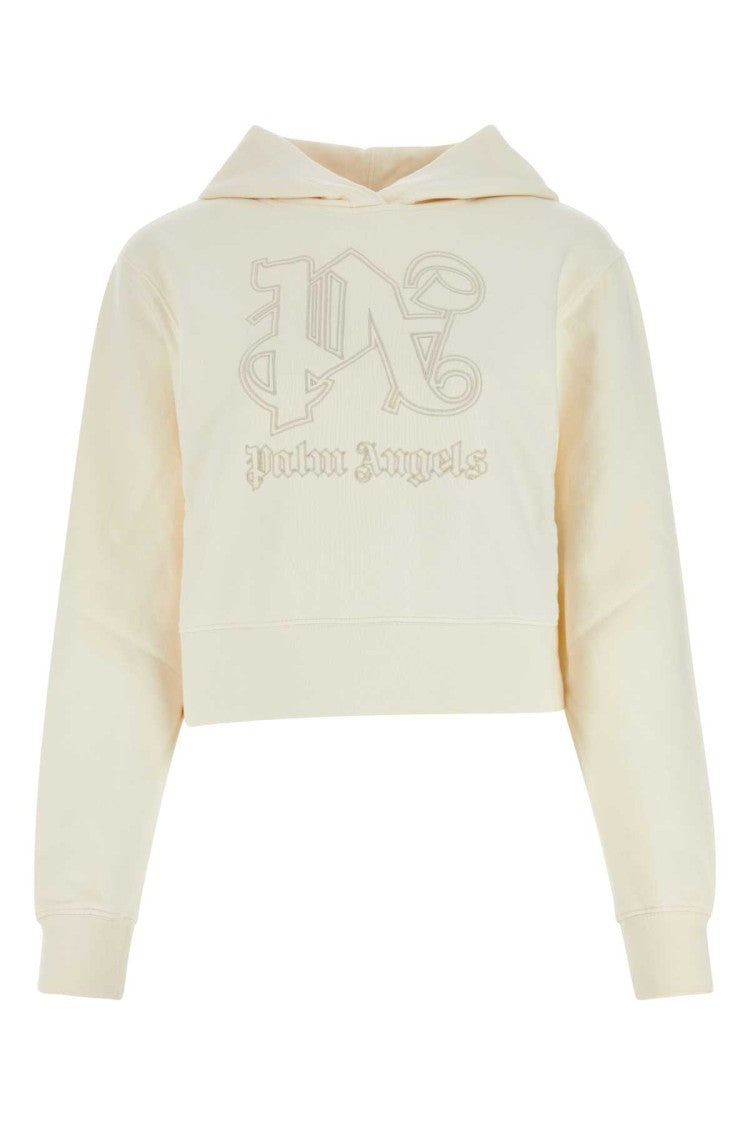 Palm Angels Ivory Cotton Sweatshirt
