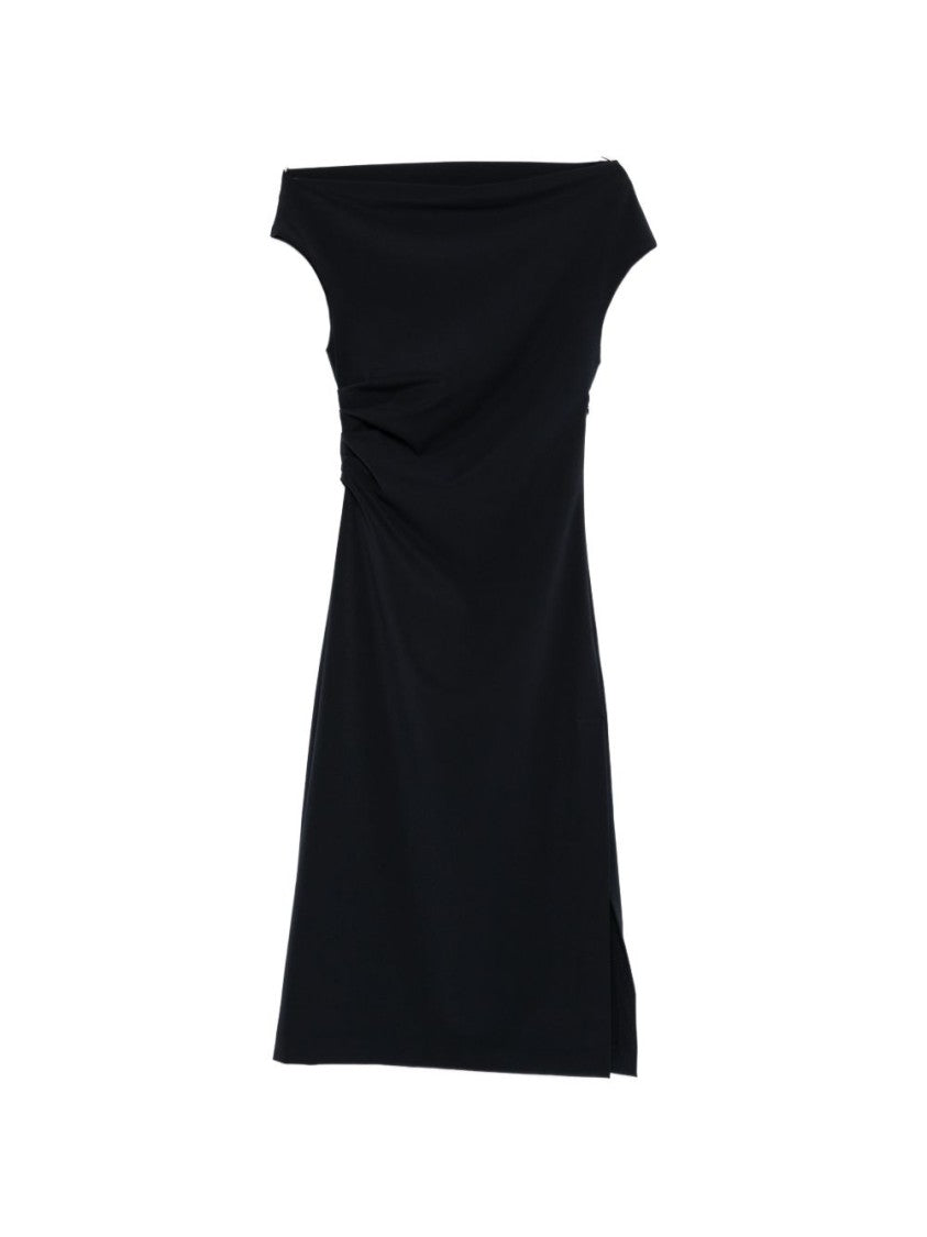 Parosh Off-The-Shoulder Fitted Midi Dress