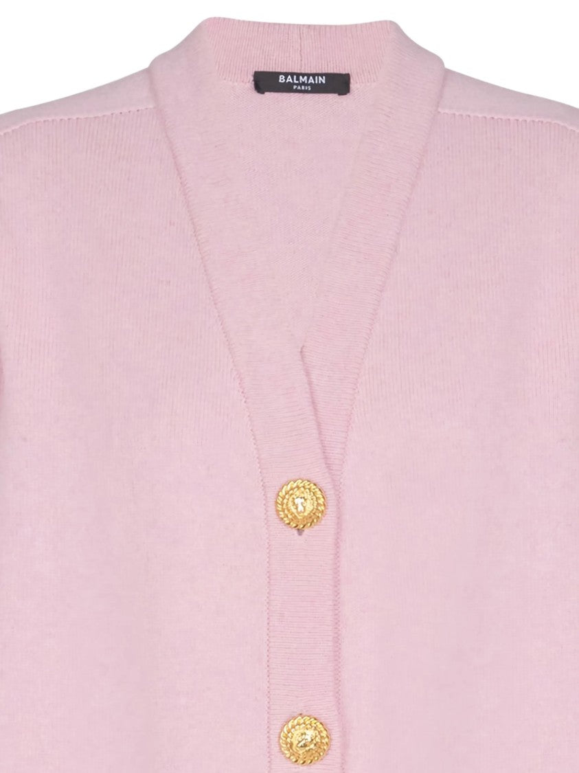 Balmain Oversized Mid-Length Gold-Tone Button Cardigan