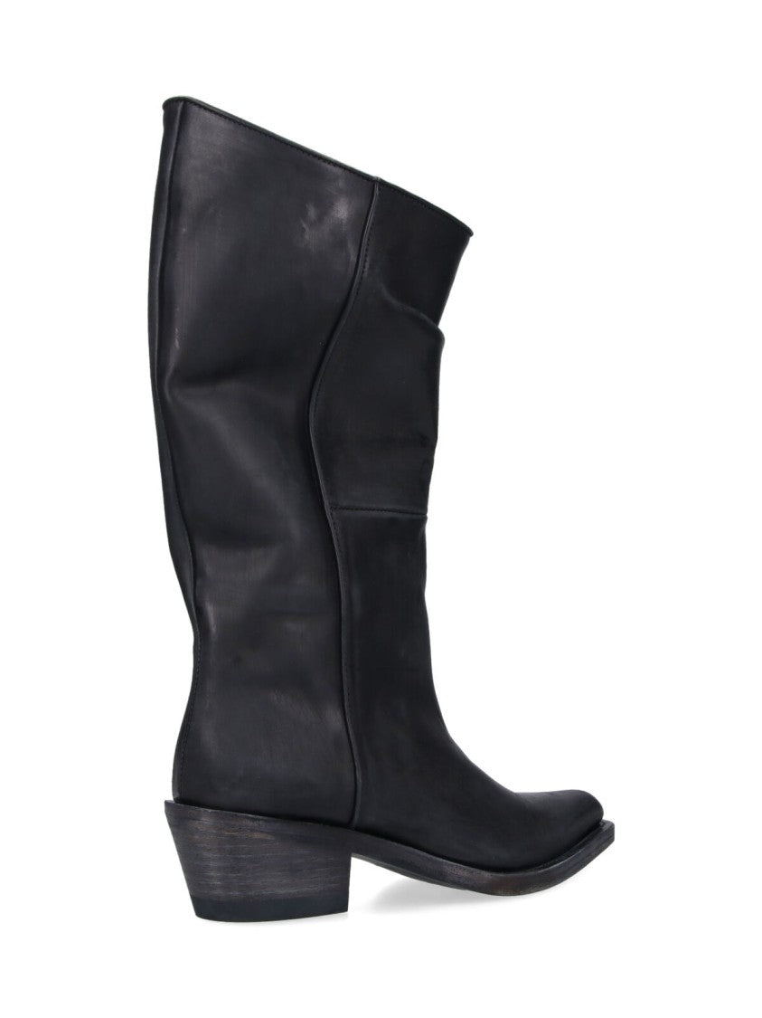 Khaite Pointed-Toe Stiletto Boots With Polished Finish