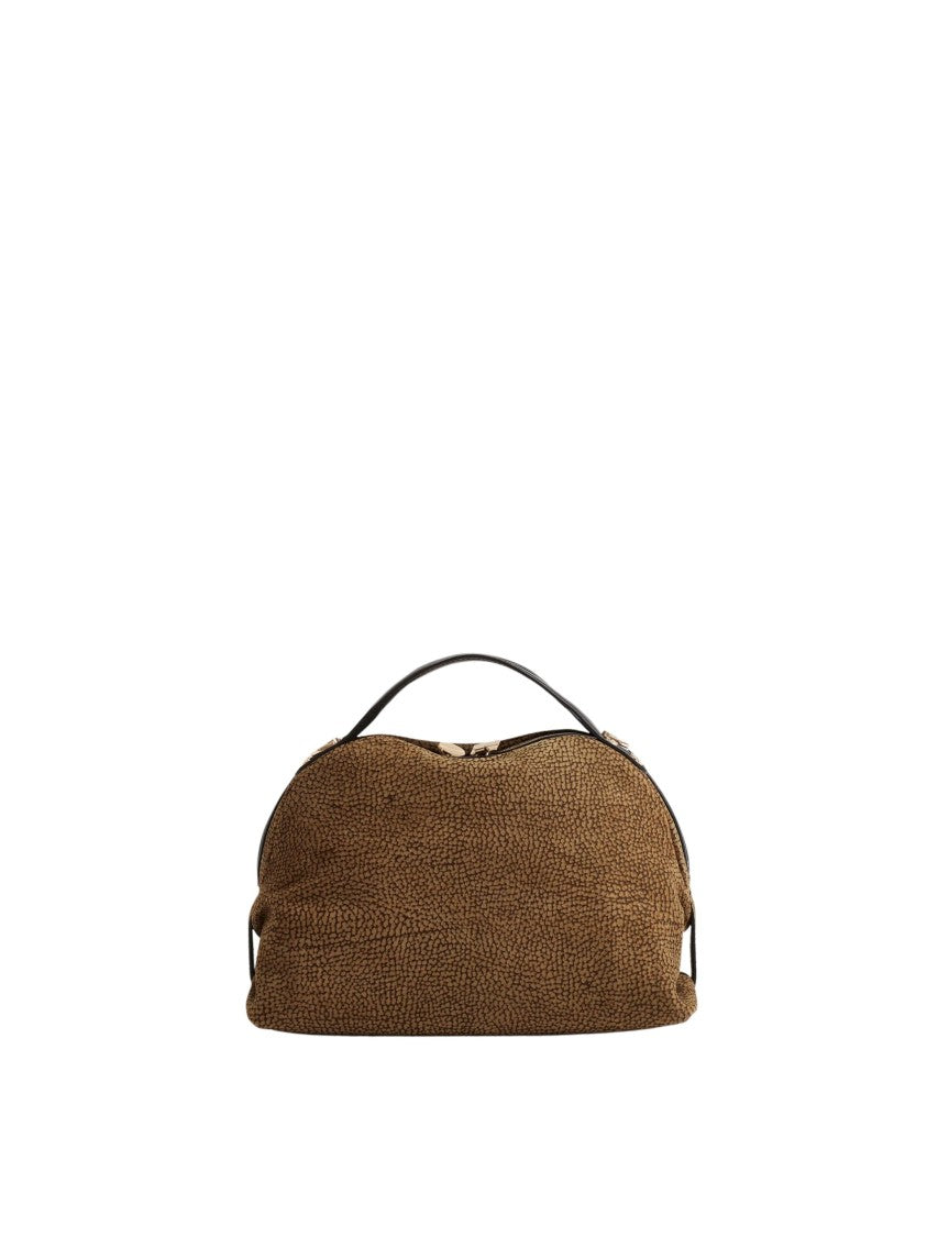 Borbonese Sexy S Textured Suede Leather Shoulder Bag