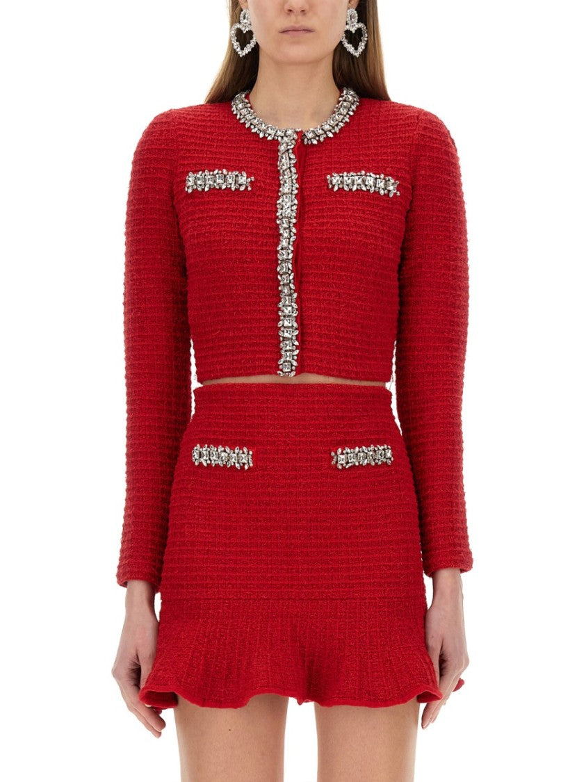 Self-Portrait Textured Knit Cardigan