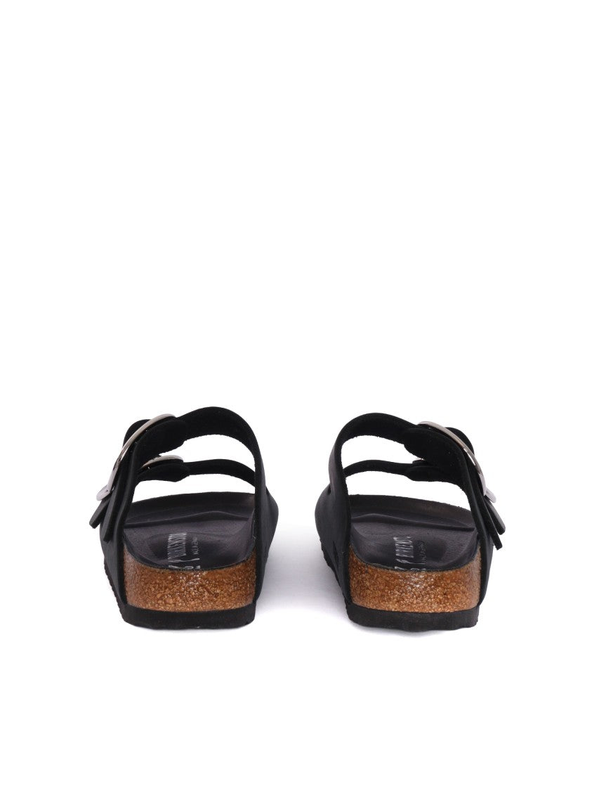 Birkenstock Black Arizona Oiled Leather Slide Sandal