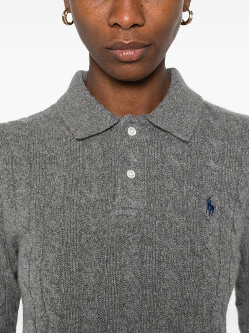 Polo Ralph Lauren Cable Knit Polo Sweater In Wool-Cashmere Blend