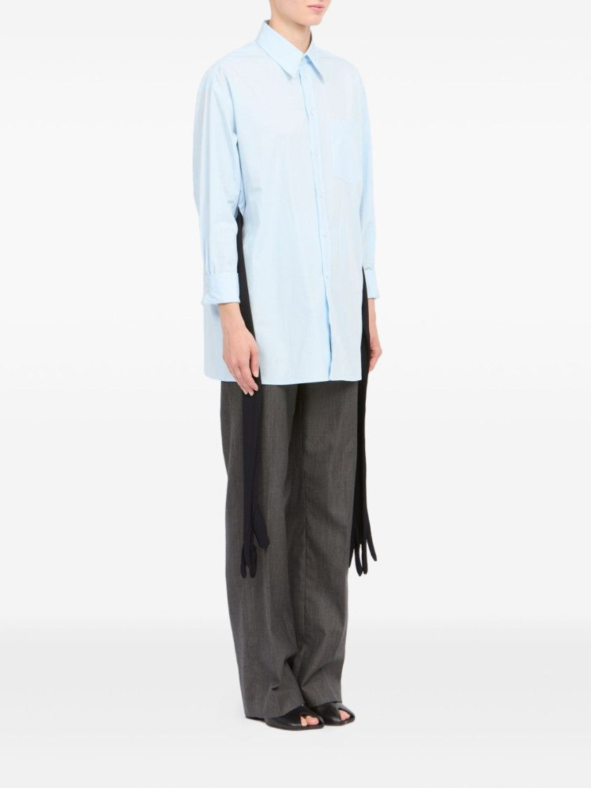 Mm6 By Maison Margiela Light Blue Tie Detail Shirt