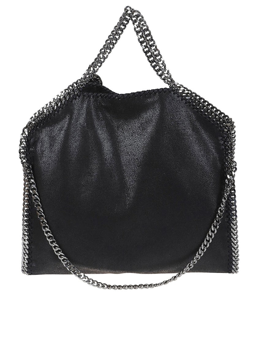 Stella Mccartney Foldable Black Tote With Iconic Chain Detail