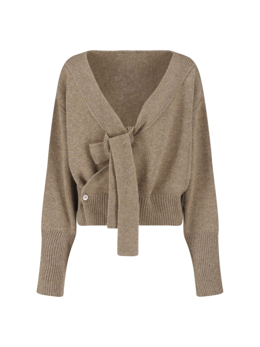 Ermanno Scervino Brown Wrap Cashmere Cardigan
