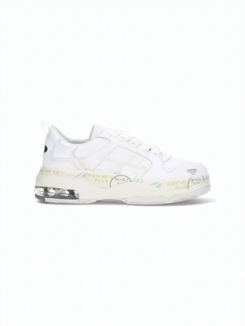 Premiata Calf Leather And Nylon White Sneakers