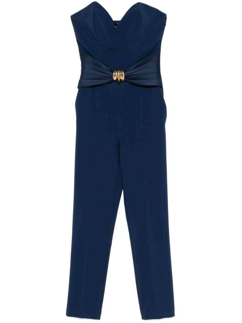 Elisabetta Franchi Fitted Blue Trousers