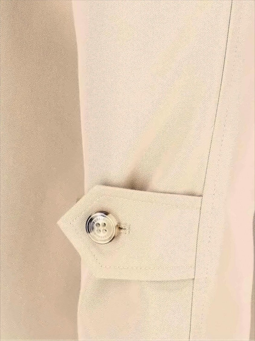 Burberry Beige Cotton Coat With Design