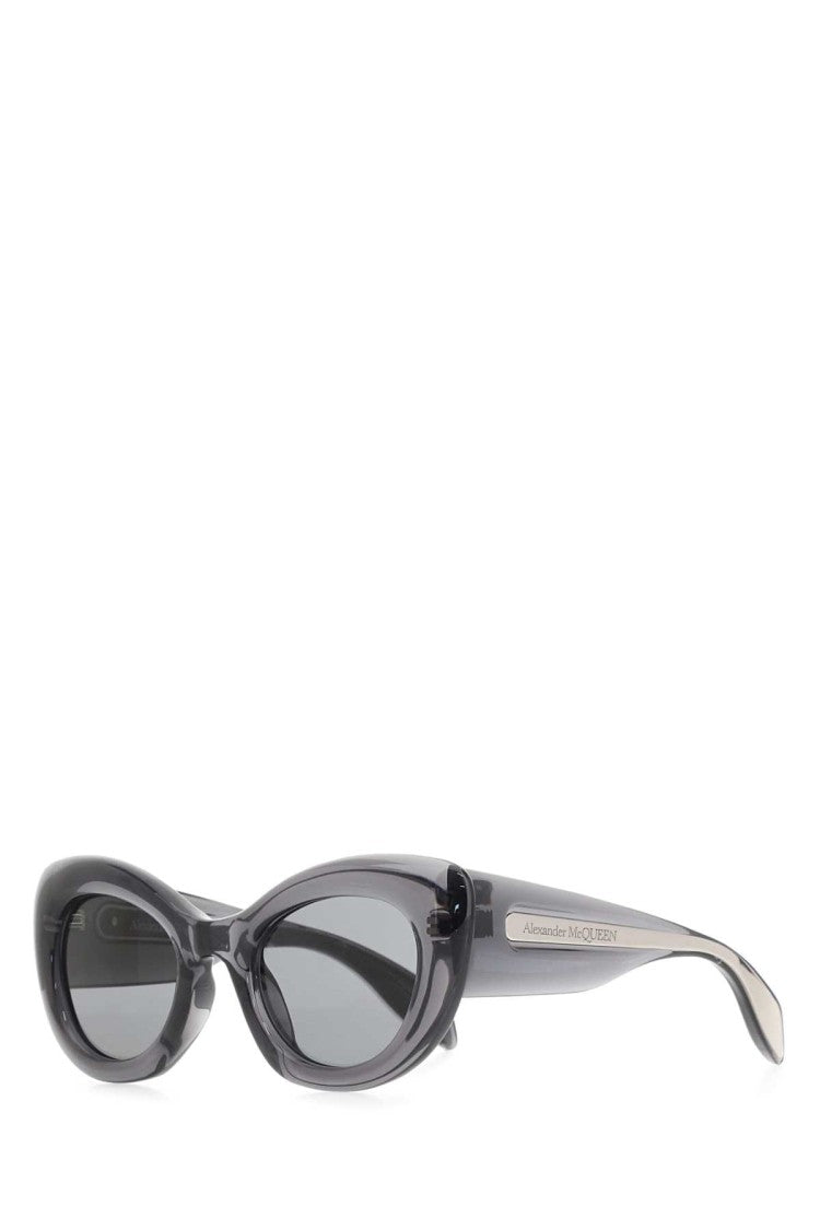 Alexander Mcqueen Dark Grey Acetate The Curve Sunglasses