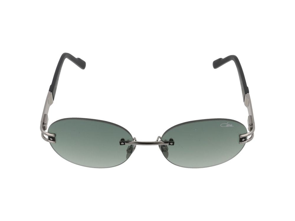 Cazal Silver Metal Frame Rimless Oval Gradient Sunglasses