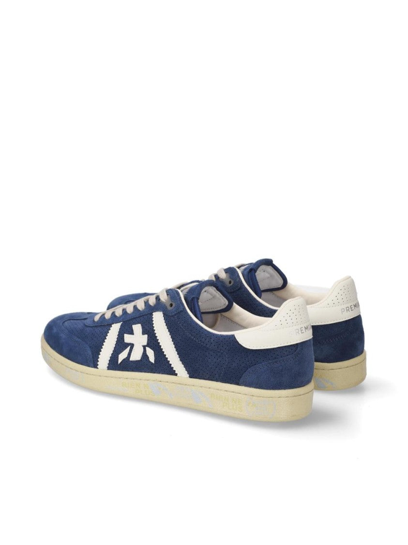 Premiata White Suede Lace-Up Sneakers