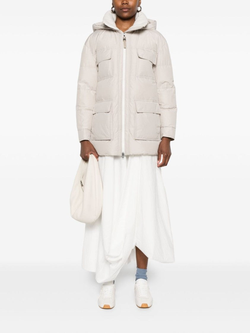 Brunello Cucinelli Relaxed-Fit Quilted Coat With Hood