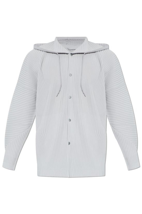 Homme Plissé Issey Miyake Hooded Top With Unique Pleated Texture