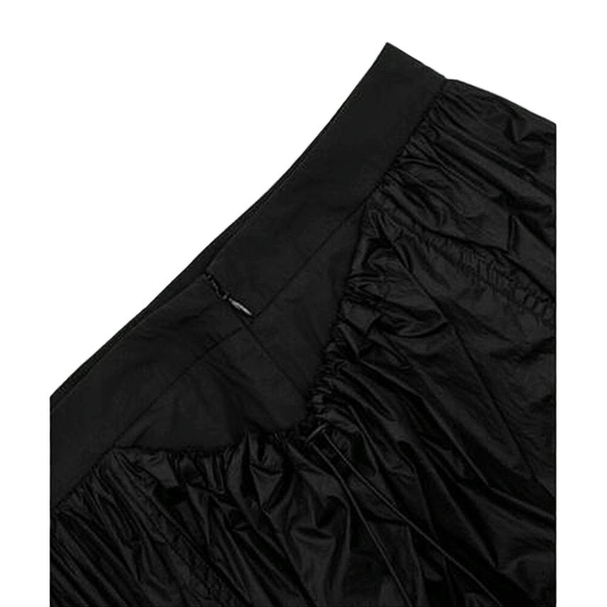 Amomento Gathered Black Maxi Skirt With Concealed Zipper