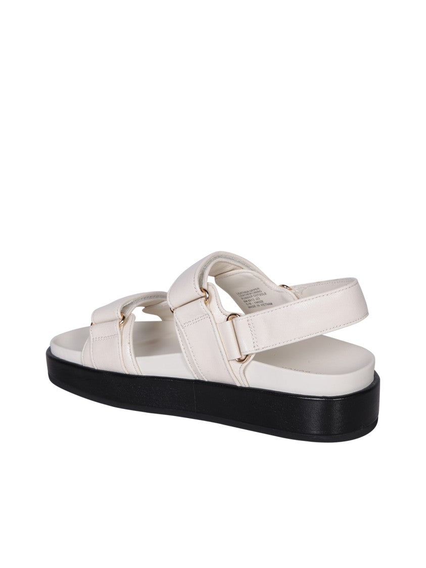 Tory Burch Open Toe White Sandals With Adjustable Strap