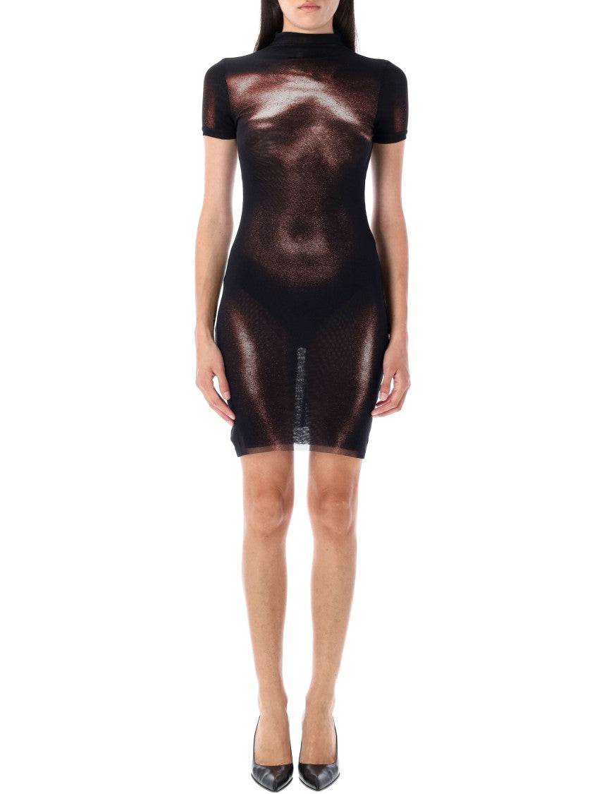 Jean Paul Gaultier Body Print Mini Dress