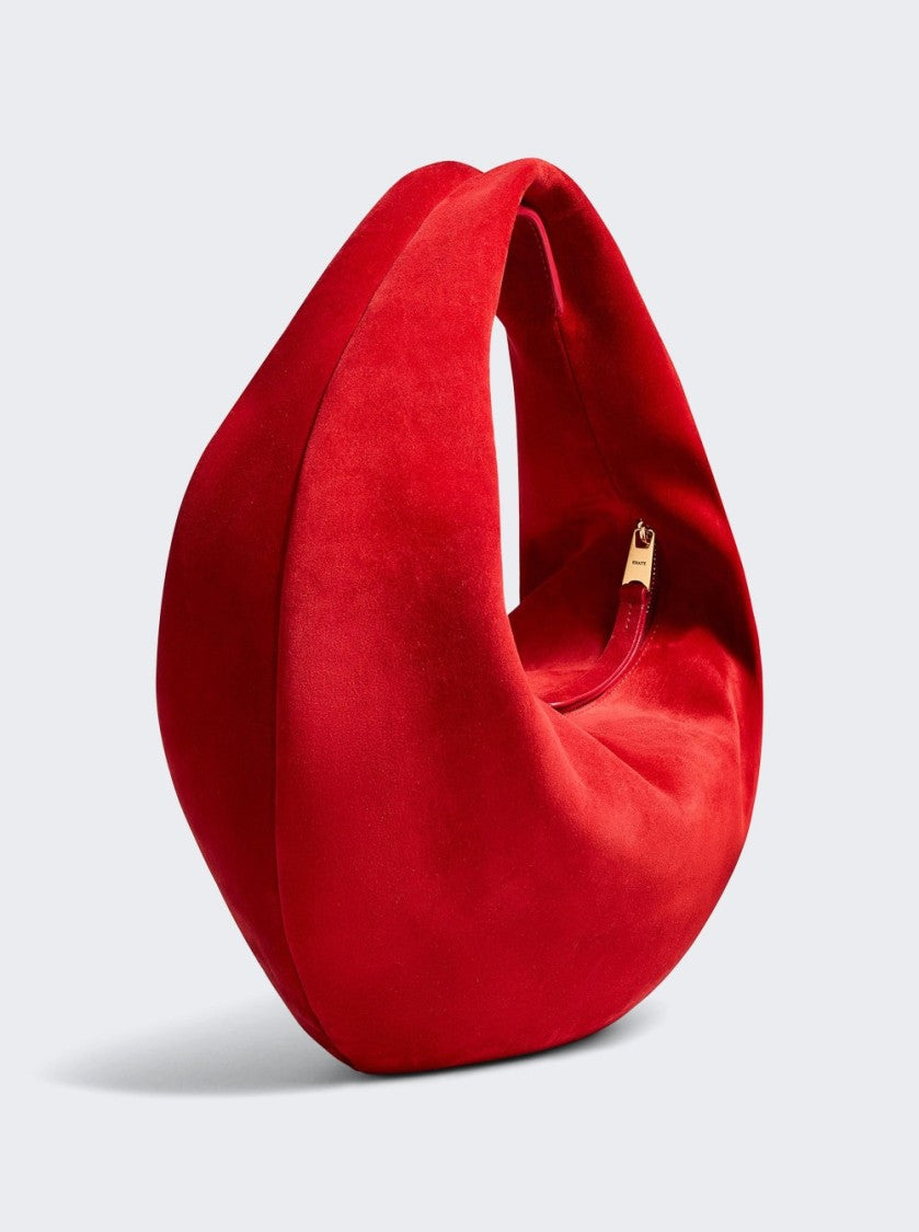 Khaite Medium Olivia Hobo Bag Rebel Red Suede
