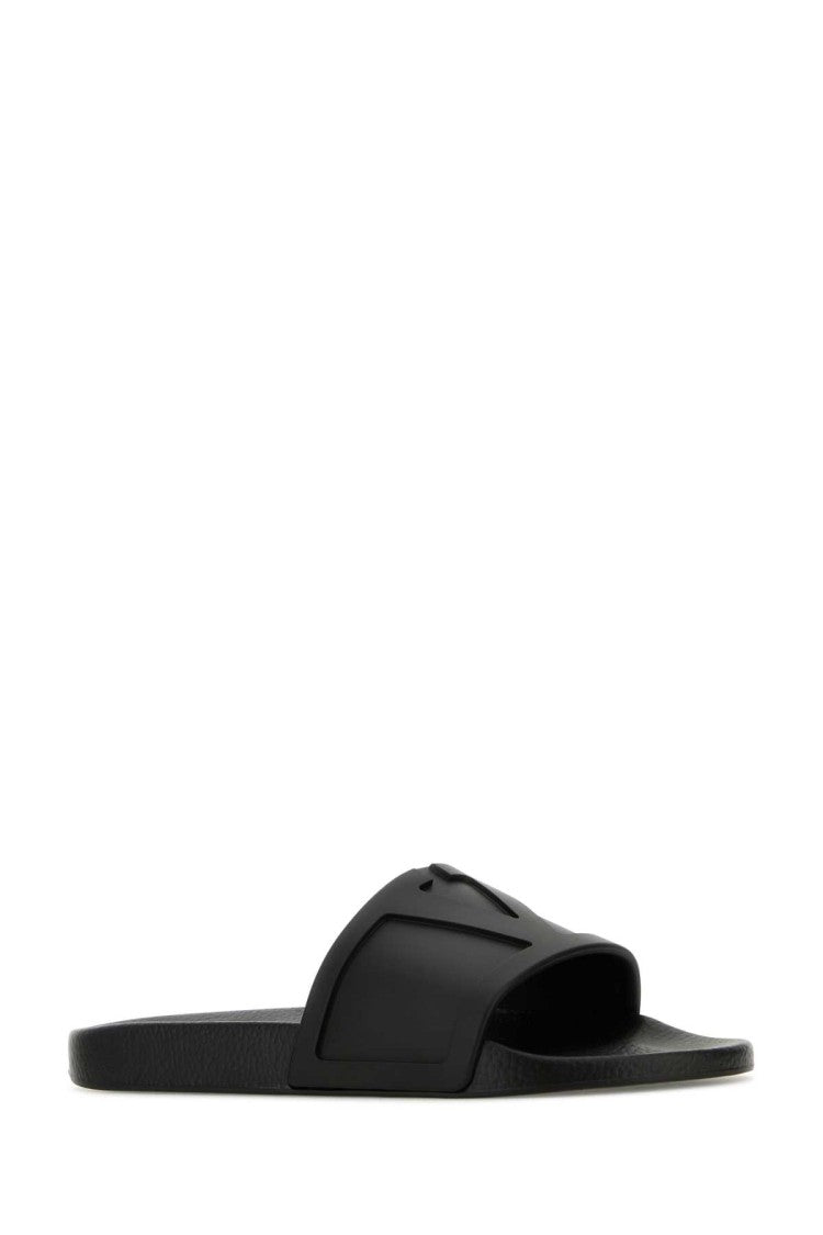 Valentino Garavani Black Rubber Slippers