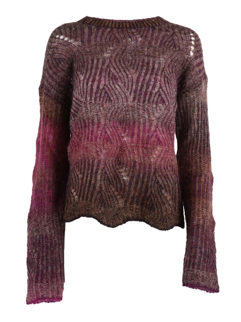Kangra Cashmere Gradient Punched Knit Pullover With Soft Texture