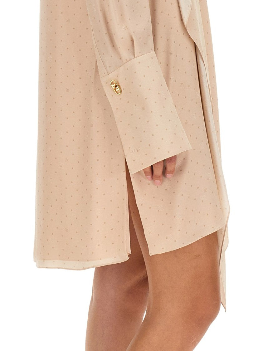 Fendi V-Neck Crepe Dress