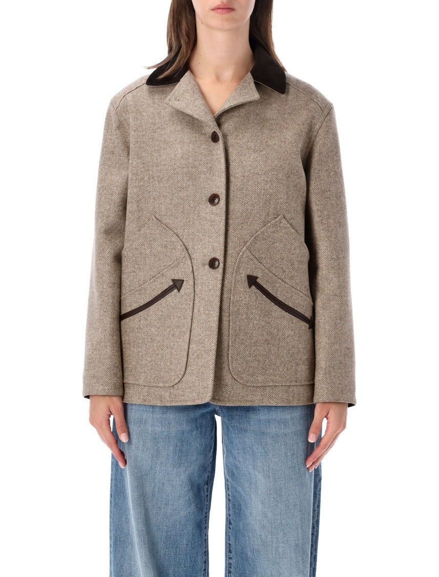 Fortela Textured Herringbone Contrast Jacket
