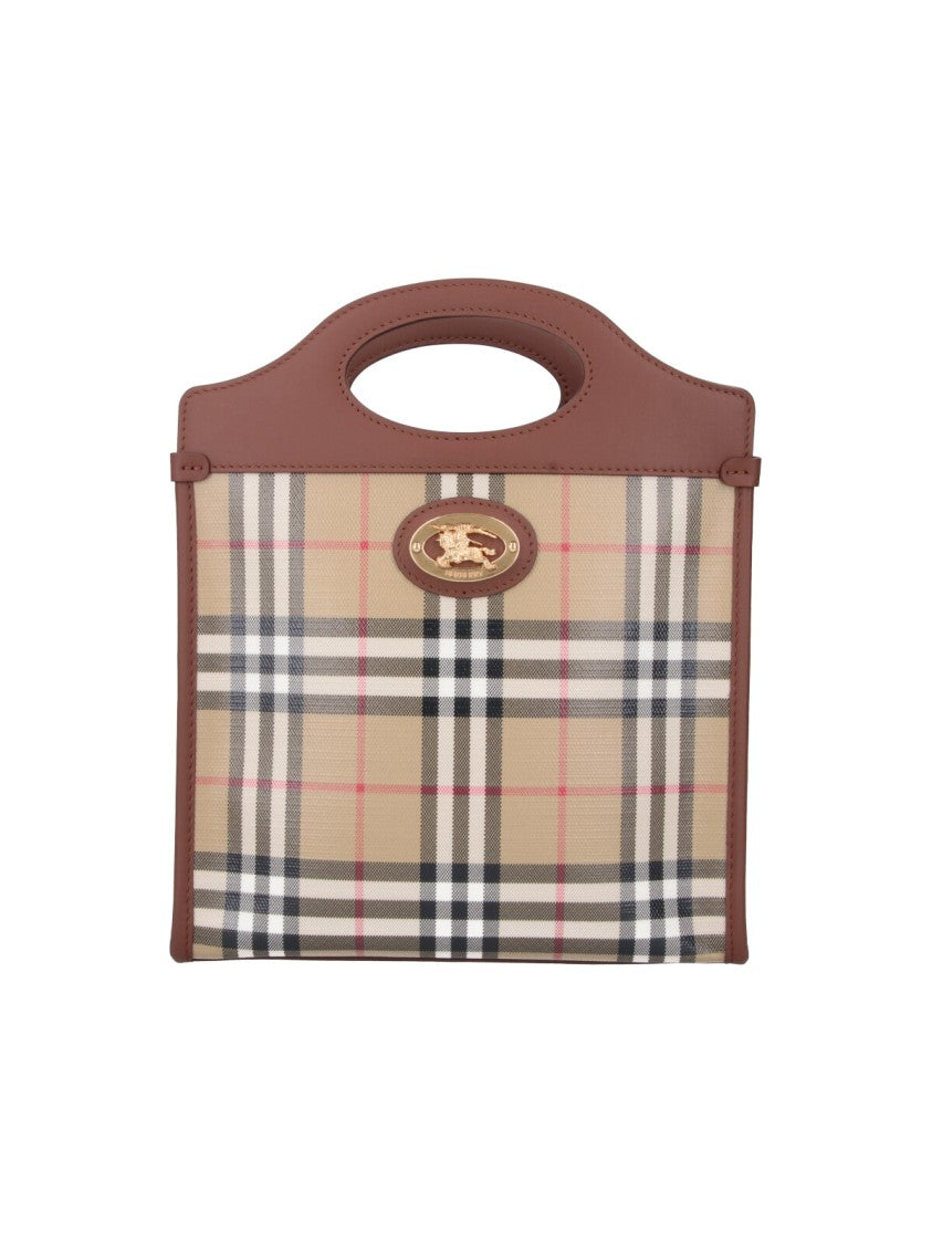 Burberry Multicolor Check Cotton Mini Pocket Tote Bag