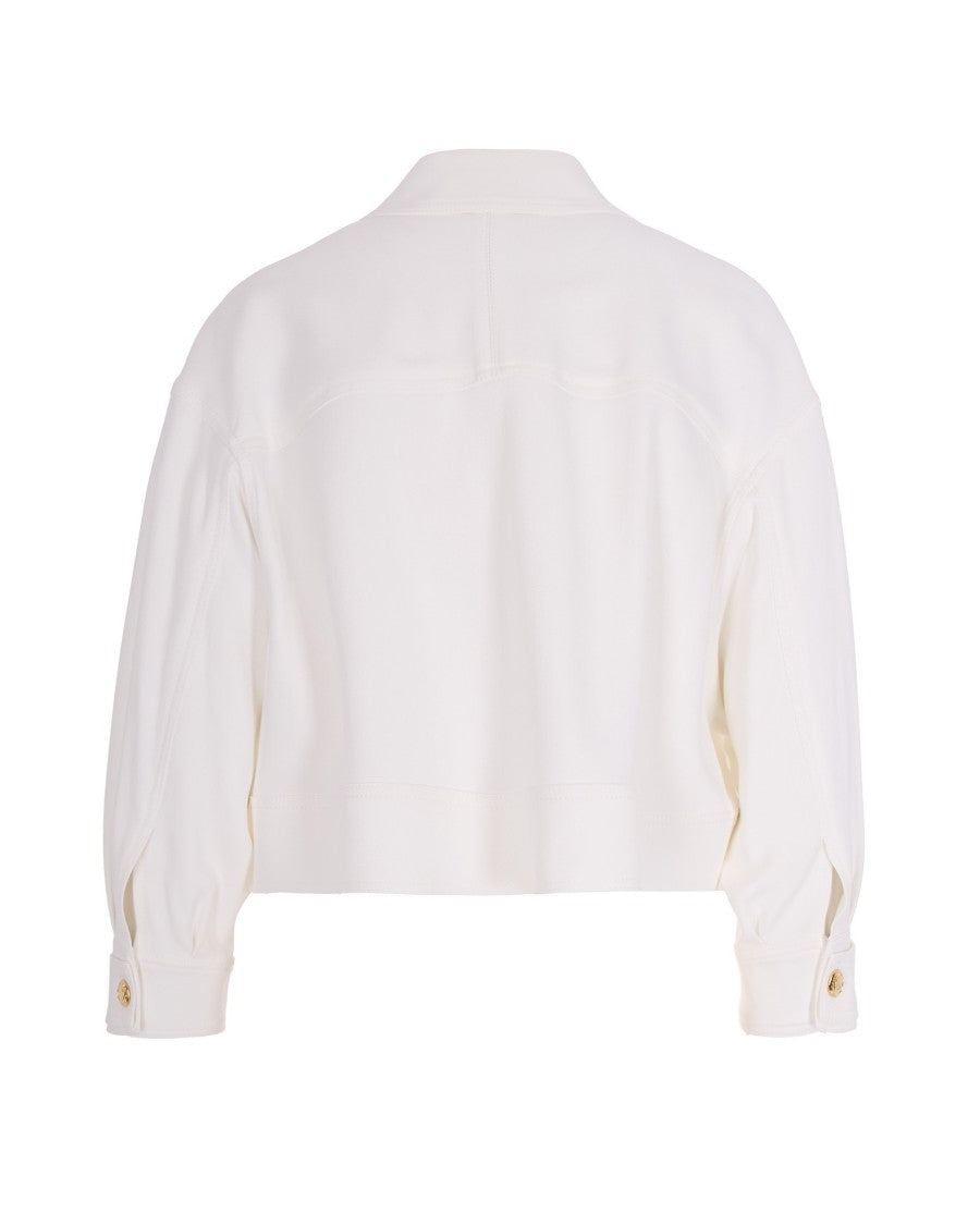 Elisabetta Franchi Gabardine Overfit Jacket With Double Collar