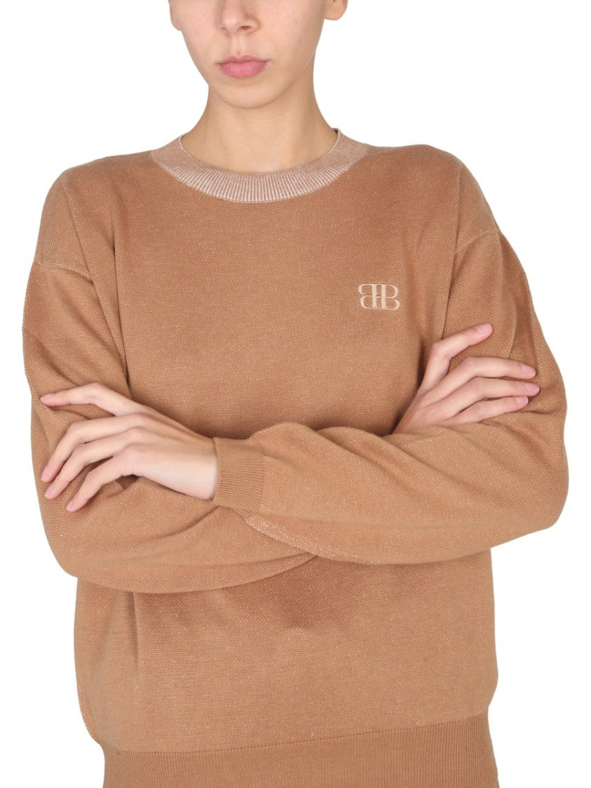 Ballantyne Cross-Neck Long-Sleeved Shirt With Embroidered Logo