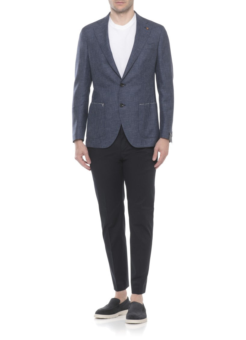 La Torre Red Blue Pied De Poule Blazer