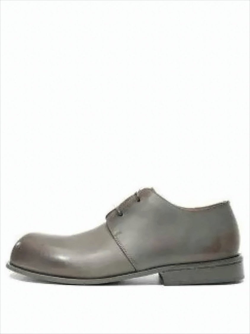 Marsèll Minimalist Grey Leather Lace-Up Dress Shoes