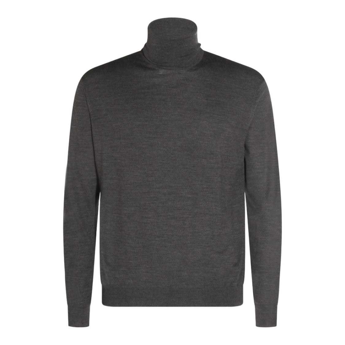 Malo Long-Sleeved Grey Turtleneck Sweater With Fitted Silhouette