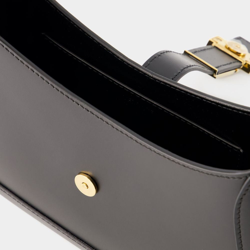 Versace Greca Goddess Small Hobo Bag - Leather - Black