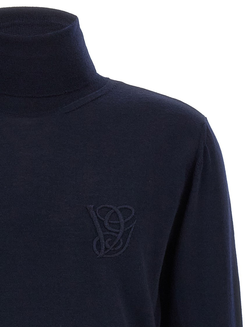 Valentino Garavani Turtleneck Sweater With Vg Logo Embroidery
